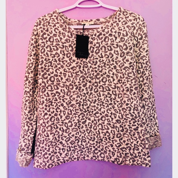 Jane and Delaney NWT metallic animal print sweater - Picture 2 of 5